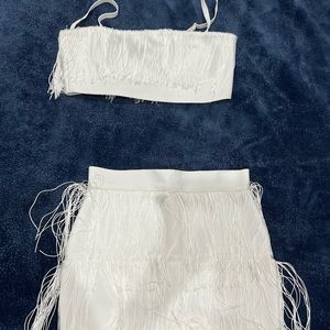 White two piece skirt set